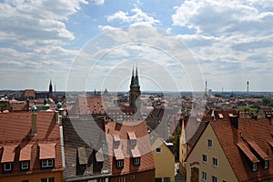 Panorama of the Old Town of Nuremberg, Franconia, Bavaria