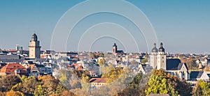 Panorama old town of Plauen in Saxony