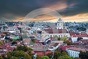 Panorama old town of Vilnius