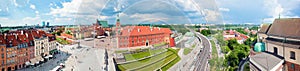 Panorama of the old town in Warsaw, Poland