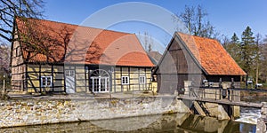 Panorama of the old water mill at the castle of Rheda-Wiedenbruck