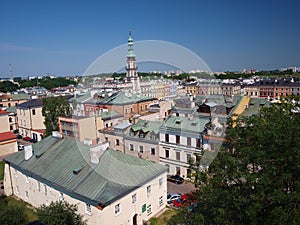 Panorama of old Zamosc, Poland