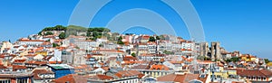 Panorama of the oldest part of Lisbon showing