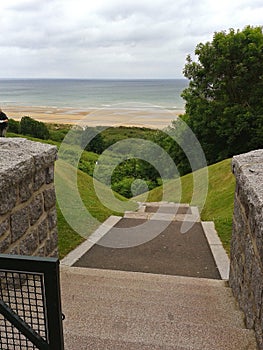 Panorama of Omaha Beach, Normandy coast.