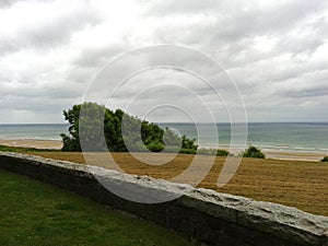 Panorama of Omaha Beach, Normandy coast.