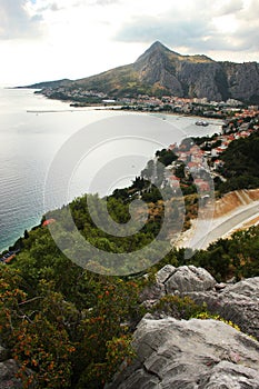 The panorama of Omis, Croatia