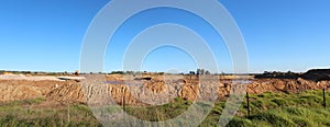 Panorama of open cut mineral sands mining at Dardanup Western Australia.