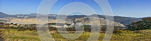 Panorama of the open-pit with mullock hill behind, Bor, Serbia