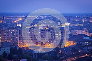 Panorama of Oradea at evening