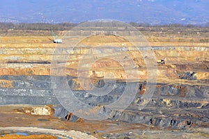 Large open pit mine for excavation and exploitation