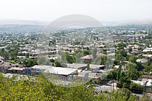 Panorama of Osh City view from Sulayman Mountain in Osh, Kyrgyzstan