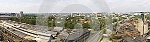 Panorama of Ostrava city and nearby steelworks