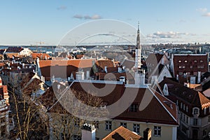 Old Tallinn, city walls, towers, churches. Estonia