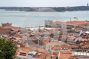 Panorama over the rooftops of Lisbon in Portugal