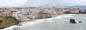 Panorama over the town of Biarritz, France