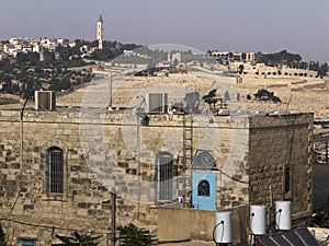 Panorama overlooking the Old City of Jerusalem, Israel,
