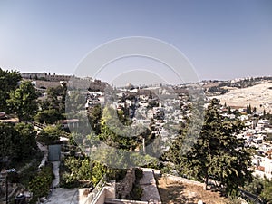 Panorama overlooking the Old City of Jerusalem, Israel