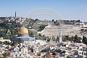 Panorama overlooking the Old city of Jerusalem, Israel