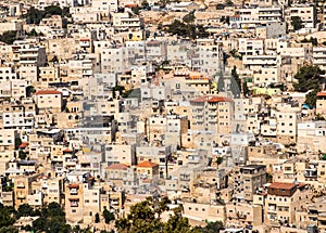 Panorama overlooking the Part Old City of Jerusalem, Israel as b