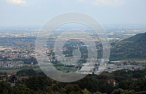 panorama of Padan Plain in Northern Italy