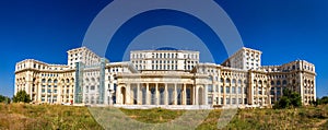 Panorama of The Palace of Parliament in Bucharest