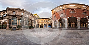 Panorama of Palazzo della Ragione and Piazza dei Mercanti in the