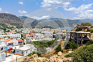 Panorama of Paleochora town, located in western part of Crete island, Greece