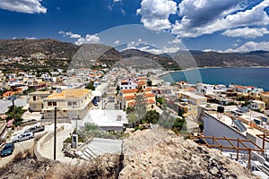 Panorama of Paleochora town, located in western part of Crete island