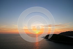 Panorama Panorama Sunset at Prom Tap Cape viewpoint of Phuket Thailand