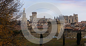 Panorama of Papal Palace, Avignon, France