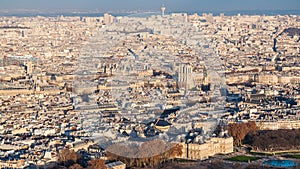 Panorama of Paris city with Luxembourg garden