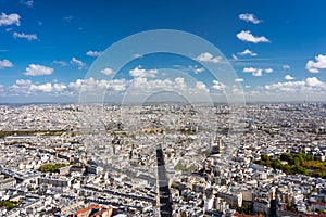 Panorama of Paris city at sunny day. France