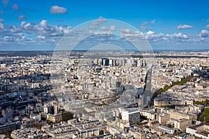 Panorama of Paris city at sunny day. France