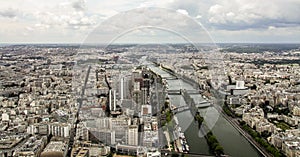 Panorama of Paris in France.