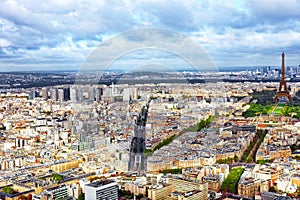 Panorama of Paris from the Montparnasse Tower. France.