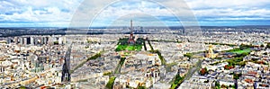 Panorama of Paris from the Montparnasse Tower. France(District