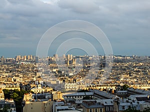 Panorama of Paris from Sacre Coeur hill.