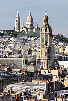 Panorama of Paris: The Sainte-Trinite and Sacre-Coeur churches