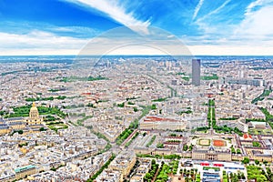 Panorama of Paris view from the Eiffel tower.