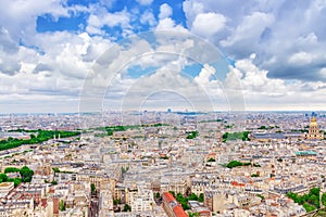Panorama of Paris view from the Eiffel tower.