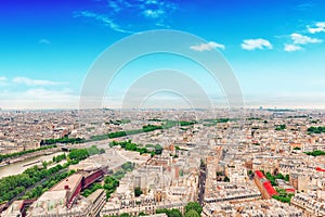 Panorama of Paris view from the Eiffel tower.