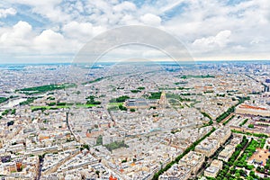 Panorama of Paris view from the Eiffel tower.