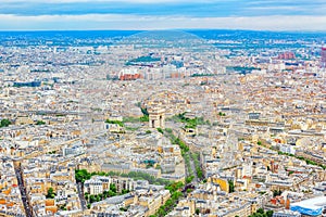 Panorama of Paris view from the Eiffel tower.