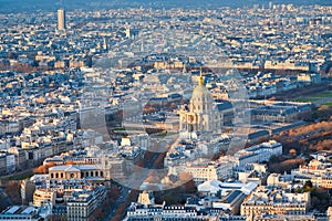 Panorama of Paris in winter afternoon