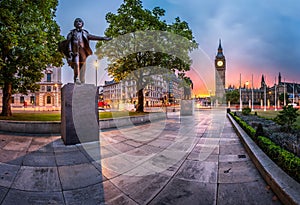 Panorama of Parliament Square and Queen Elizabeth Tower photo