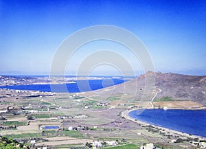 panorama of Paros island during the day, island Greece