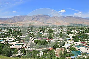 The panorama of Penjikent city, Tajikistan