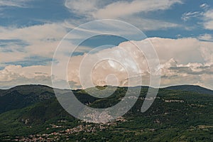 Panorama of Pesche, common in the province of Isernia