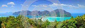 Panorama of Phi phi island, Krabi, Thailand.