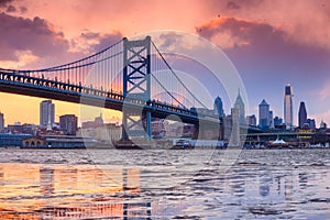 Panorama of Philadelphia skyline